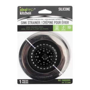 Ideal Kitchen SS + Silicone Sink Strainer HD Black