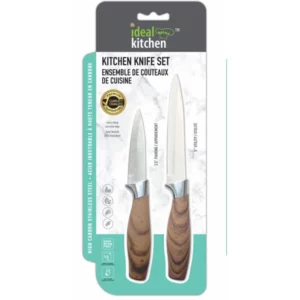 Ideal Kitchen w/ Wood Handle Paring Utility 2PK Knives